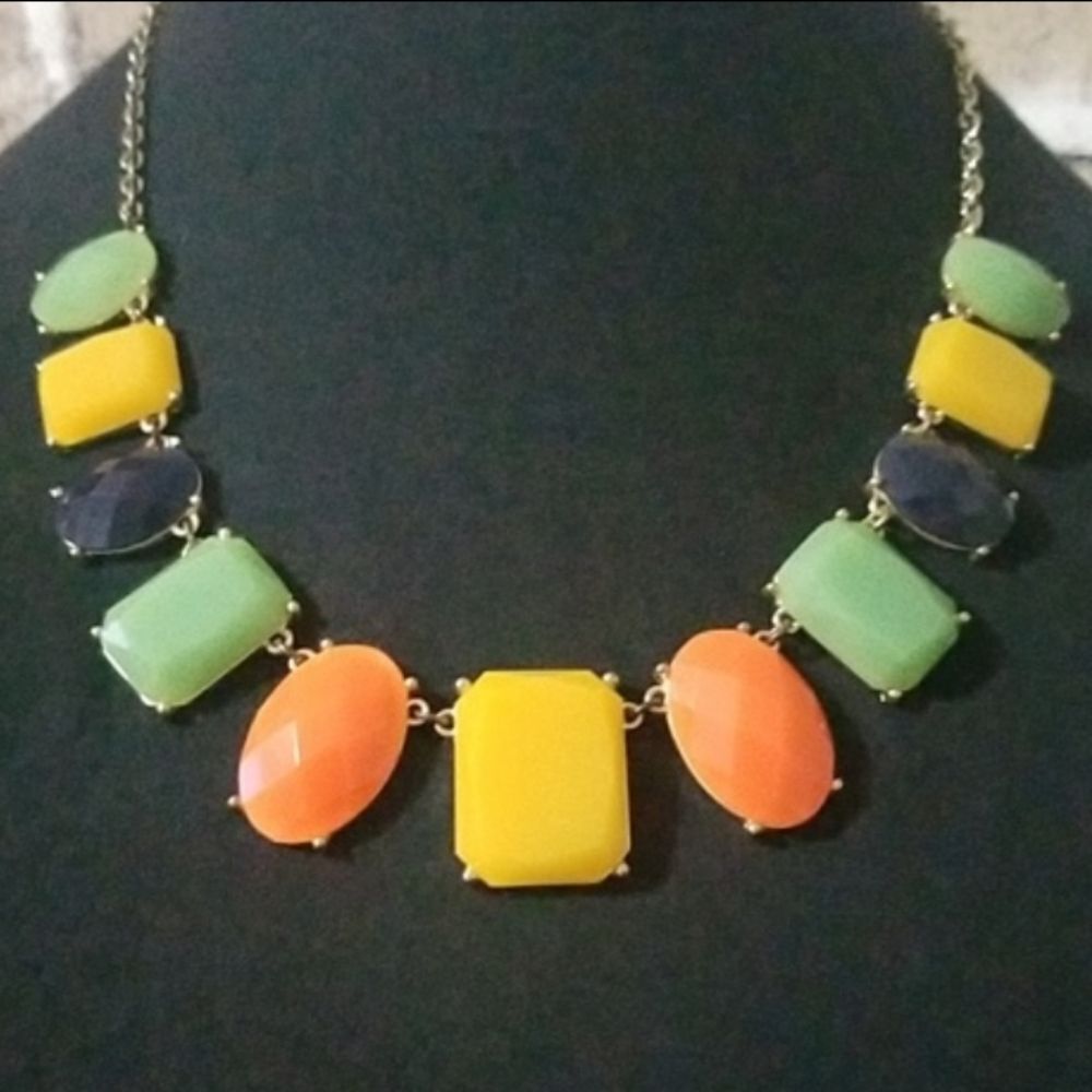 Vintage Multicolored Lucite Statement Necklace
